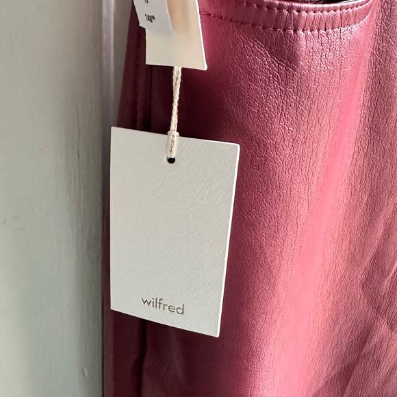 Aritzia Wilfred The Melina Ankle Vegan Leather Pants Garnet Red NWT - Picture 8 of 11